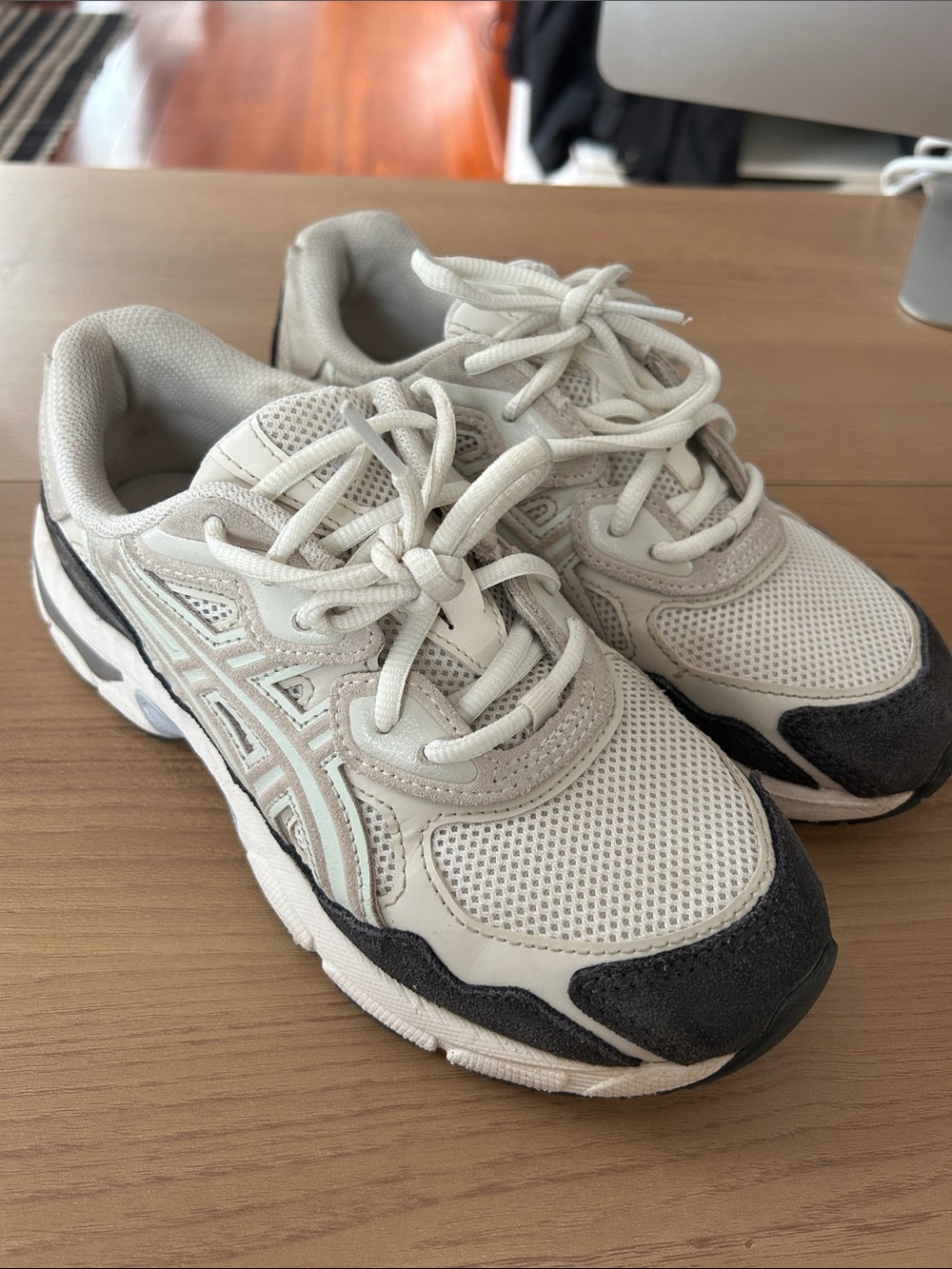 Asics Kids White and Gray Athletic Sneakers